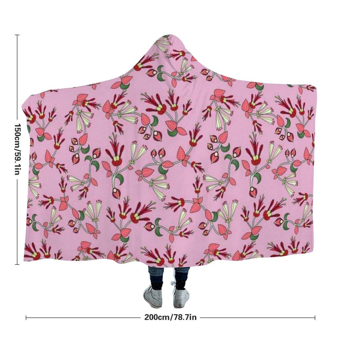 Strawberry Floral Hooded Blanket blanket 49 Dzine 