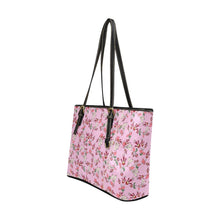 Load image into Gallery viewer, Strawberry Floral Leather Tote Bag/Large (Model 1640) Leather Tote Bag (1640) e-joyer 
