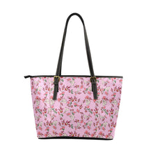 Load image into Gallery viewer, Strawberry Floral Leather Tote Bag/Large (Model 1640) Leather Tote Bag (1640) e-joyer 
