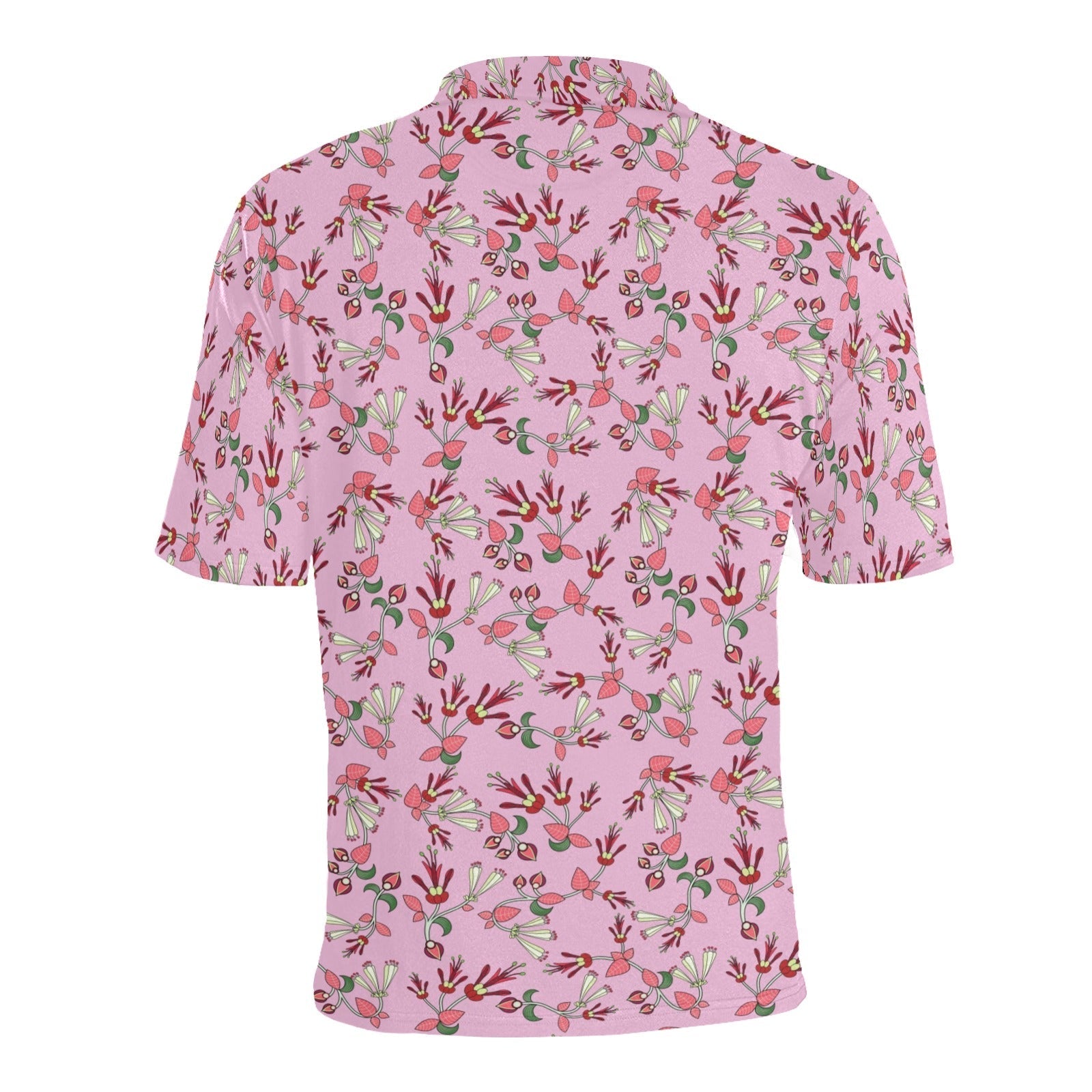 Strawberry Floral Men's All Over Print Polo Shirt (Model T55) Men's Polo Shirt (Model T55) e-joyer 