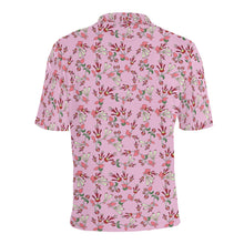 Load image into Gallery viewer, Strawberry Floral Men&#39;s All Over Print Polo Shirt (Model T55) Men&#39;s Polo Shirt (Model T55) e-joyer 
