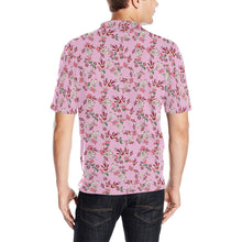 Load image into Gallery viewer, Strawberry Floral Men&#39;s All Over Print Polo Shirt (Model T55) Men&#39;s Polo Shirt (Model T55) e-joyer 
