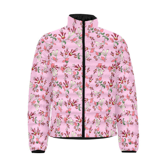 Strawberry Floral Men's Stand Collar Padded Jacket (Model H41) Men's Stand Collar Padded Jacket (H41) e-joyer 