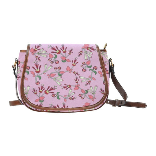 Strawberry Floral Saddle Bag/Large (Model 1649) Saddle Bag/Large e-joyer 