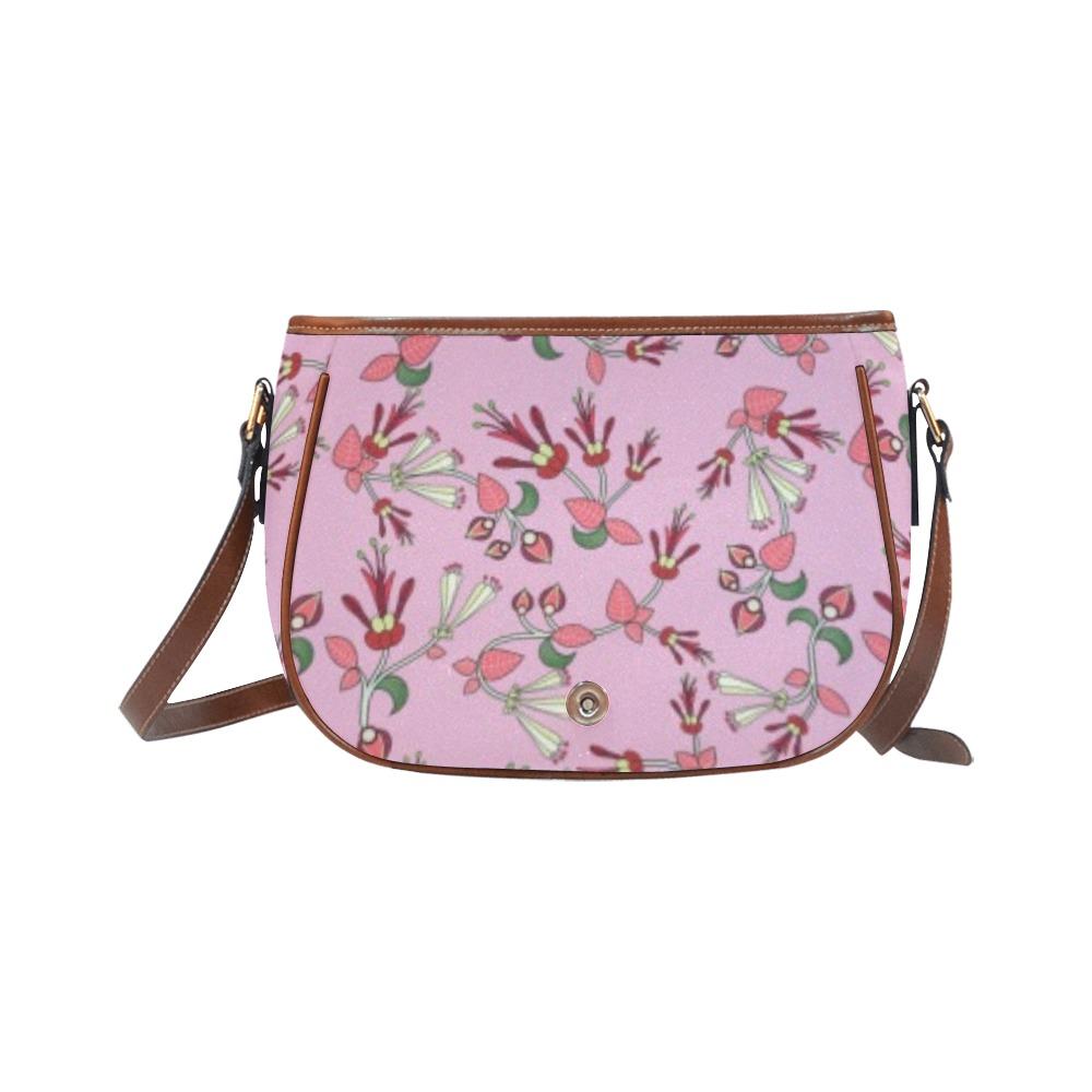 Strawberry Floral Saddle Bag/Small (Model 1649) Full Customization Saddle Bag/Small (Full Customization) e-joyer 