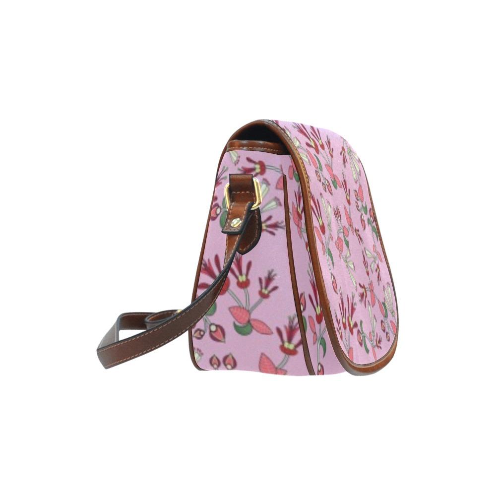 Strawberry Floral Saddle Bag/Small (Model 1649) Full Customization Saddle Bag/Small (Full Customization) e-joyer 