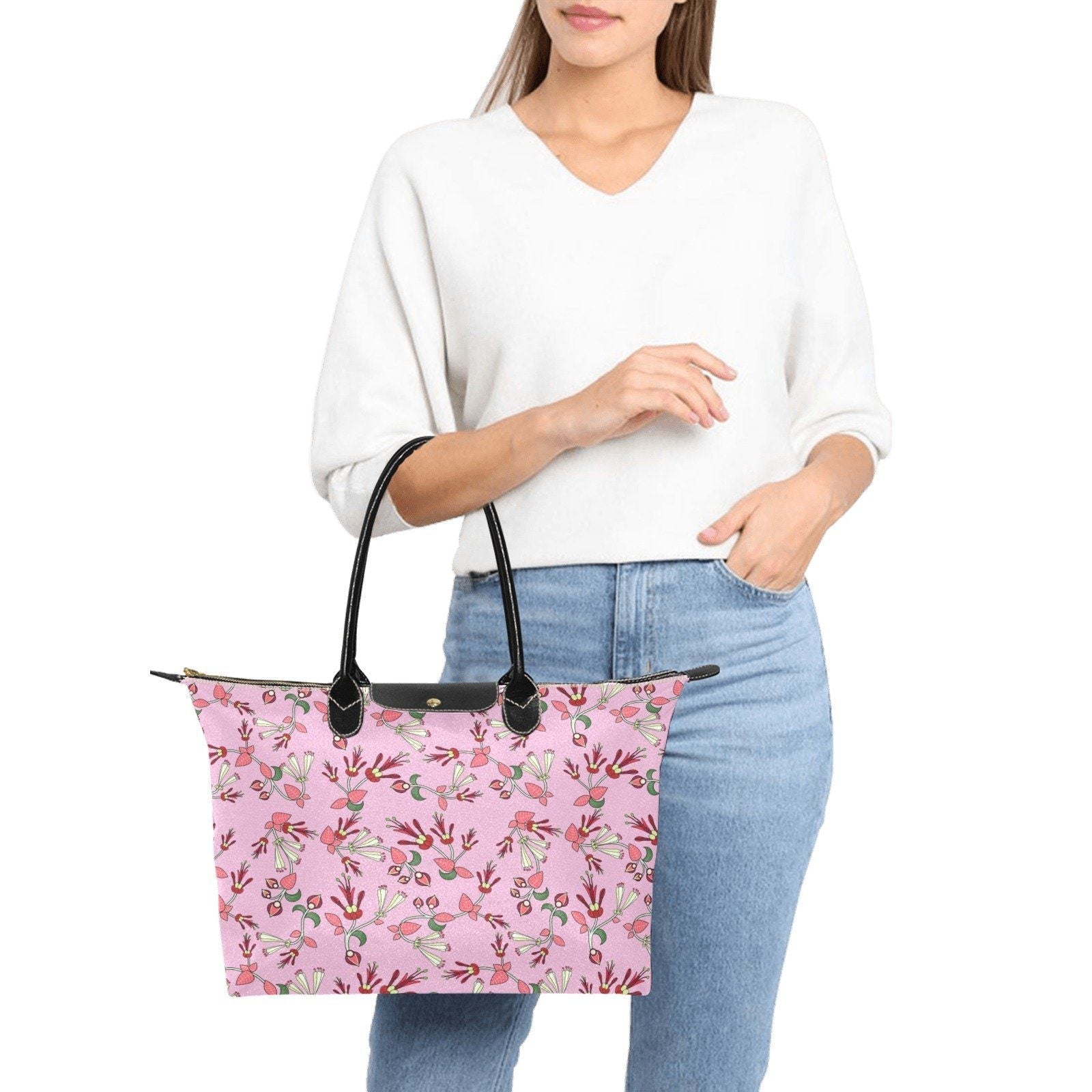 Strawberry Floral Single-Shoulder Lady Handbag (Model 1714) bag e-joyer 