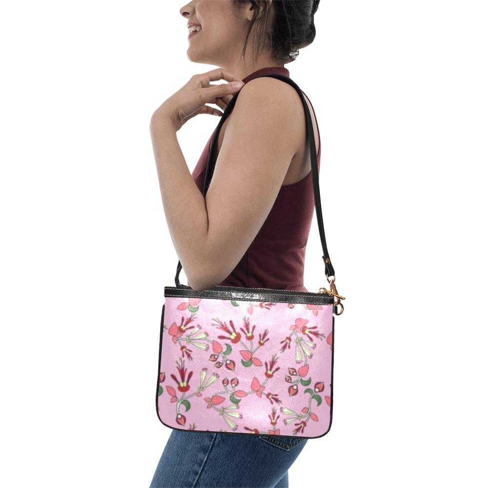 Strawberry Floral Small Shoulder Bag (Model 1710) Small Shoulder Bag (1710) e-joyer 