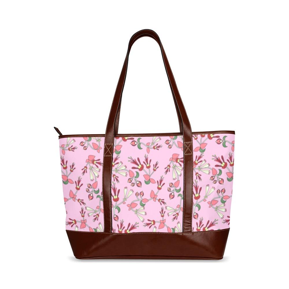 Strawberry Floral Tote Handbag (Model 1642) Tote Handbags (1642) e-joyer 