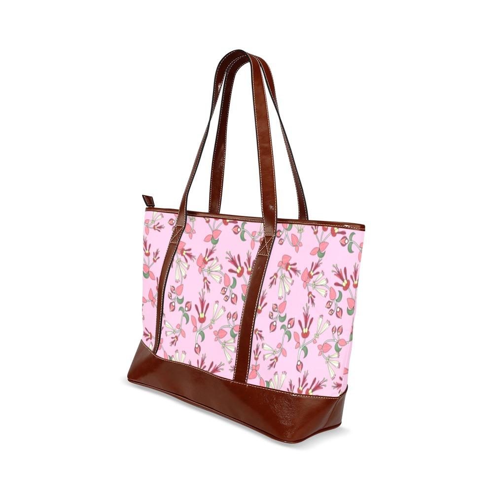 Strawberry Floral Tote Handbag (Model 1642) Tote Handbags (1642) e-joyer 