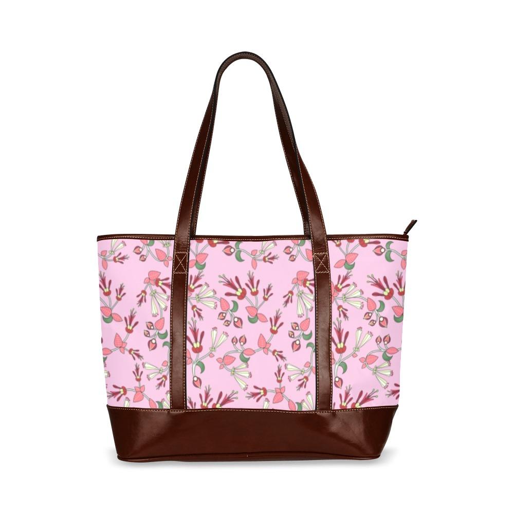 Strawberry Floral Tote Handbag (Model 1642) Tote Handbags (1642) e-joyer 