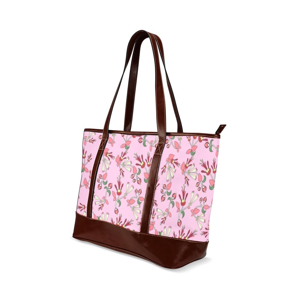 Strawberry Floral Tote Handbag (Model 1642) Tote Handbags (1642) e-joyer 