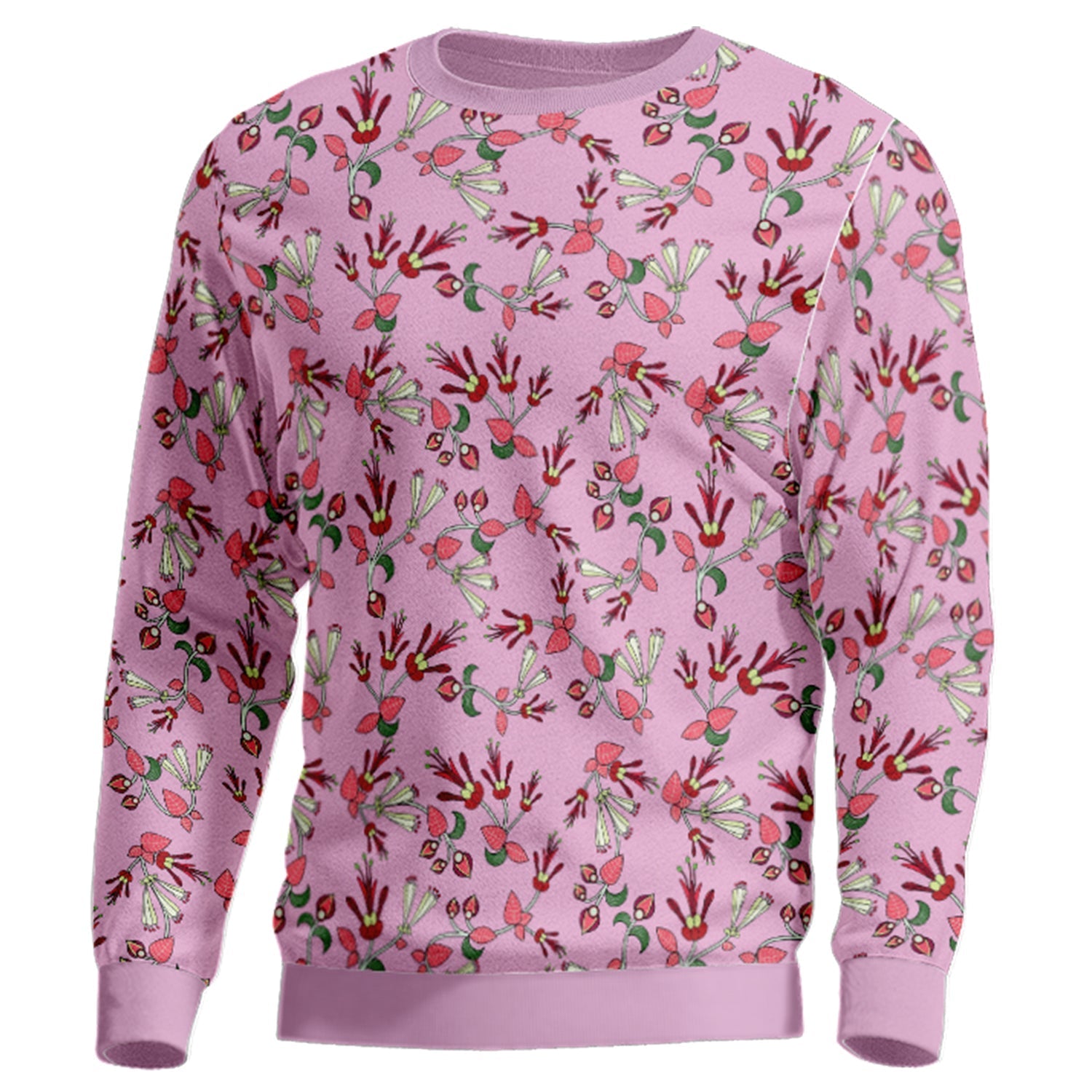 Strawberry Floral Unisex Crewneck Long Sleeve Top Herman 