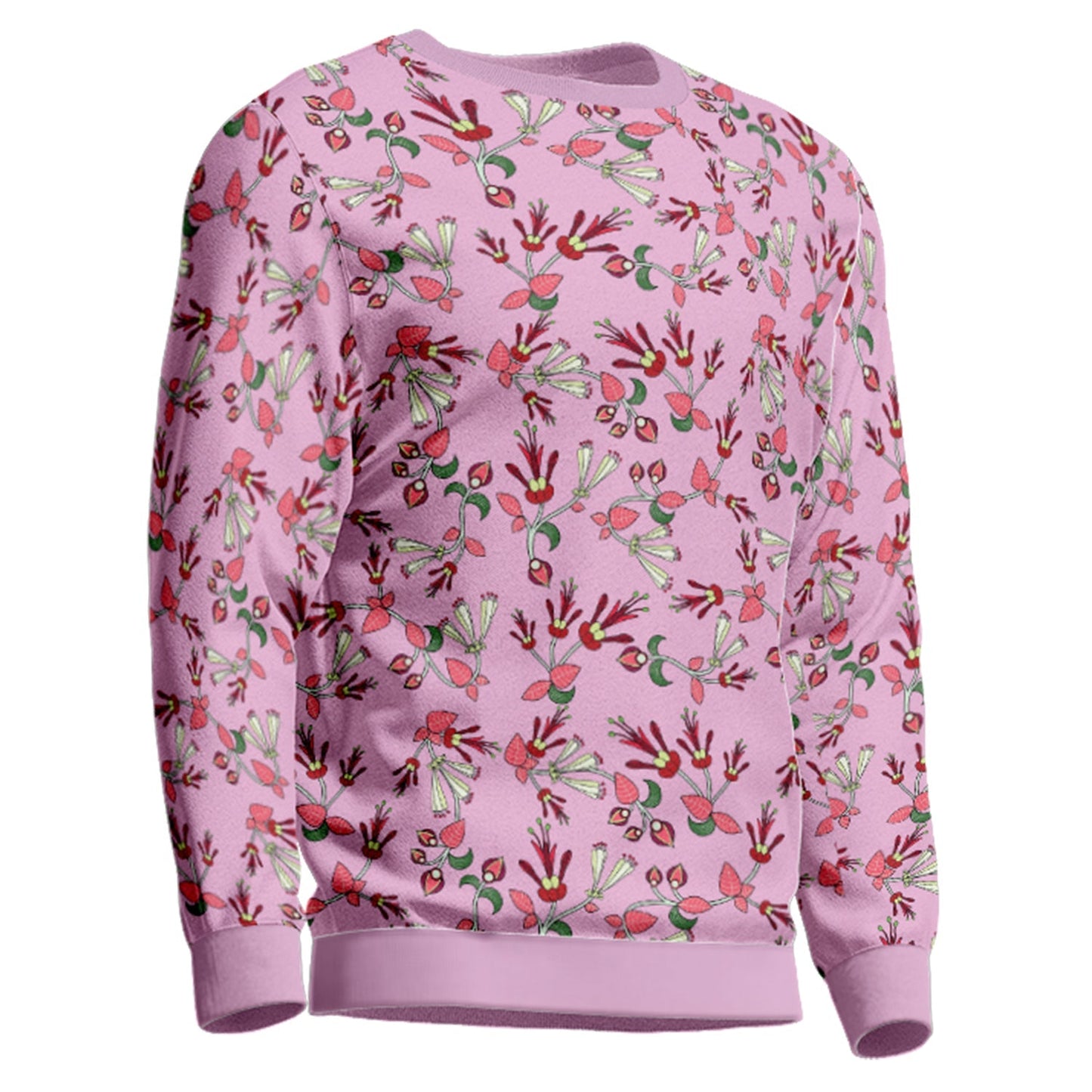 Strawberry Floral Unisex Crewneck Long Sleeve Top Herman 