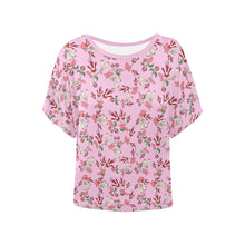 Load image into Gallery viewer, Strawberry Floral Women&#39;s Batwing-Sleeved Blouse T shirt (Model T44) Women&#39;s Batwing-Sleeved Blouse T shirt (T44) e-joyer 
