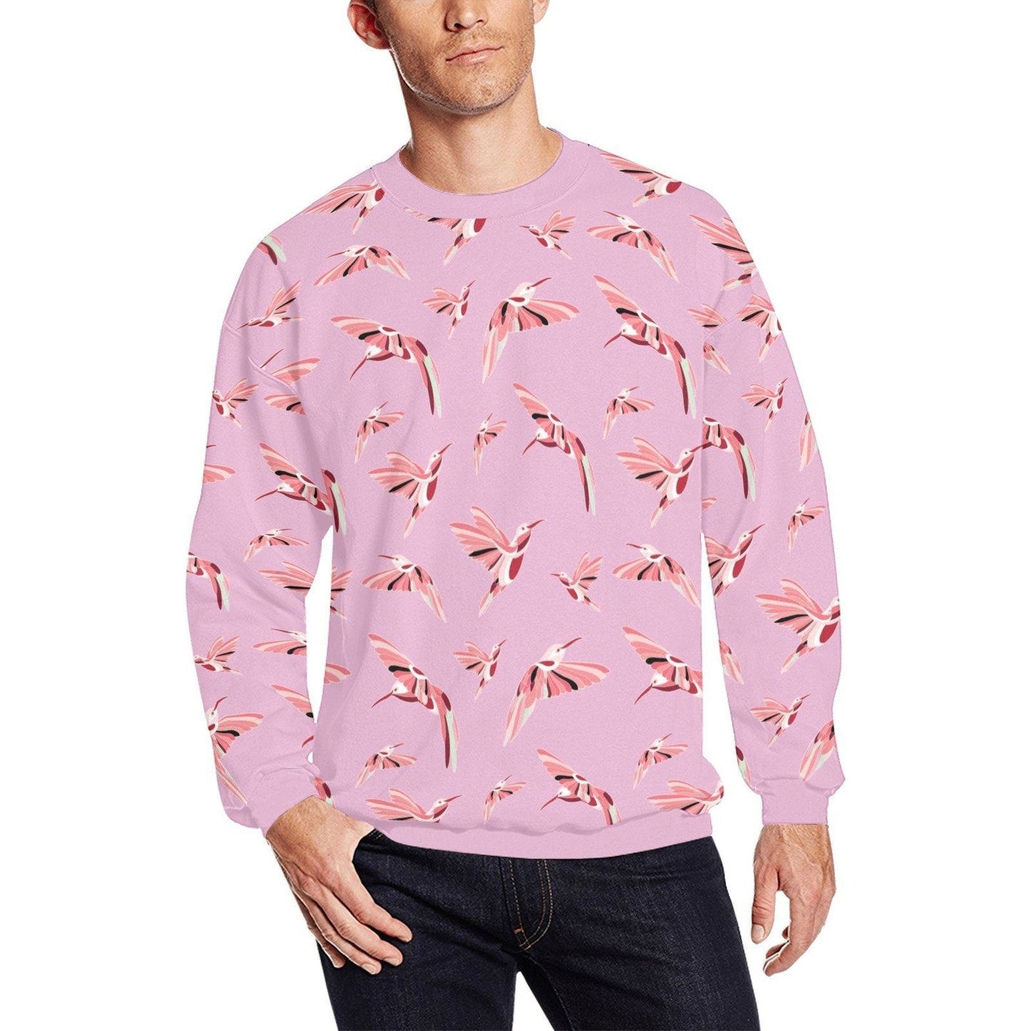 Strawberry Pink All Over Print Crewneck Sweatshirt for Men (Model H18) shirt e-joyer 