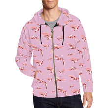 Load image into Gallery viewer, Strawberry Pink All Over Print Full Zip Hoodie for Men (Model H14) All Over Print Full Zip Hoodie for Men (H14) e-joyer 
