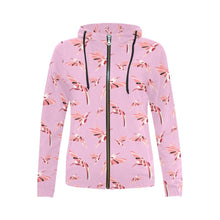 Load image into Gallery viewer, Strawberry Pink All Over Print Full Zip Hoodie for Women (Model H14) All Over Print Full Zip Hoodie for Women (H14) e-joyer 
