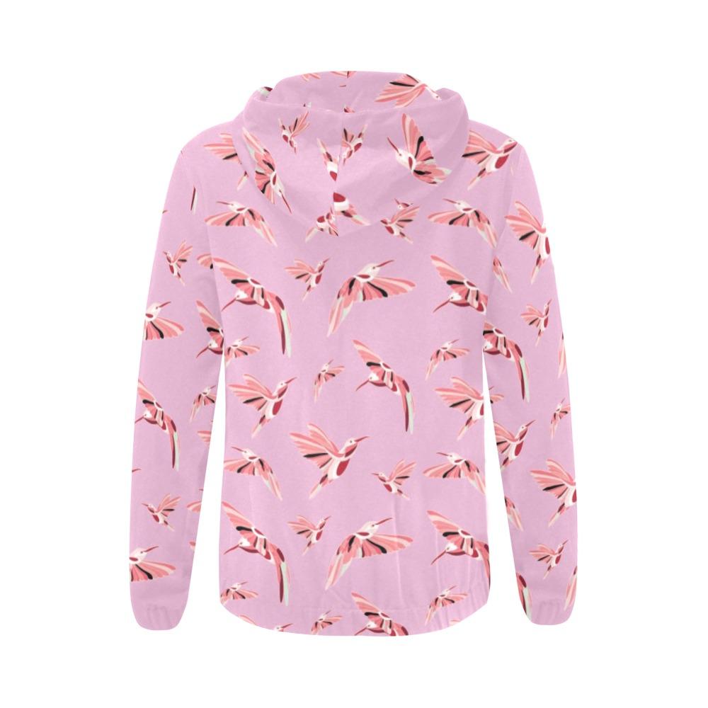 Strawberry Pink All Over Print Full Zip Hoodie for Women (Model H14) All Over Print Full Zip Hoodie for Women (H14) e-joyer 