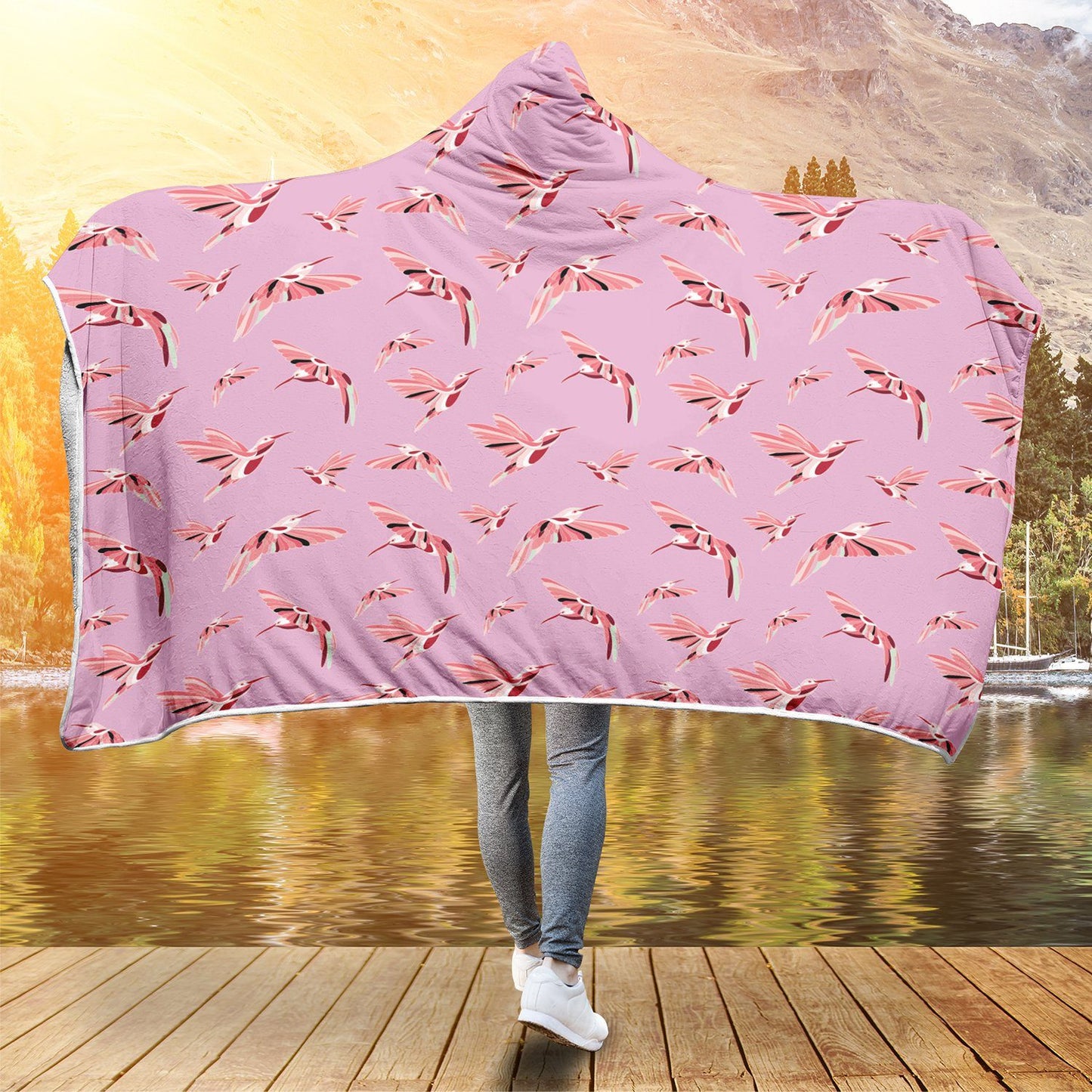 Strawberry Pink Hooded Blanket blanket 49 Dzine 