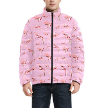 Load image into Gallery viewer, Strawberry Pink Men&#39;s Stand Collar Padded Jacket (Model H41) Men&#39;s Stand Collar Padded Jacket (H41) e-joyer 
