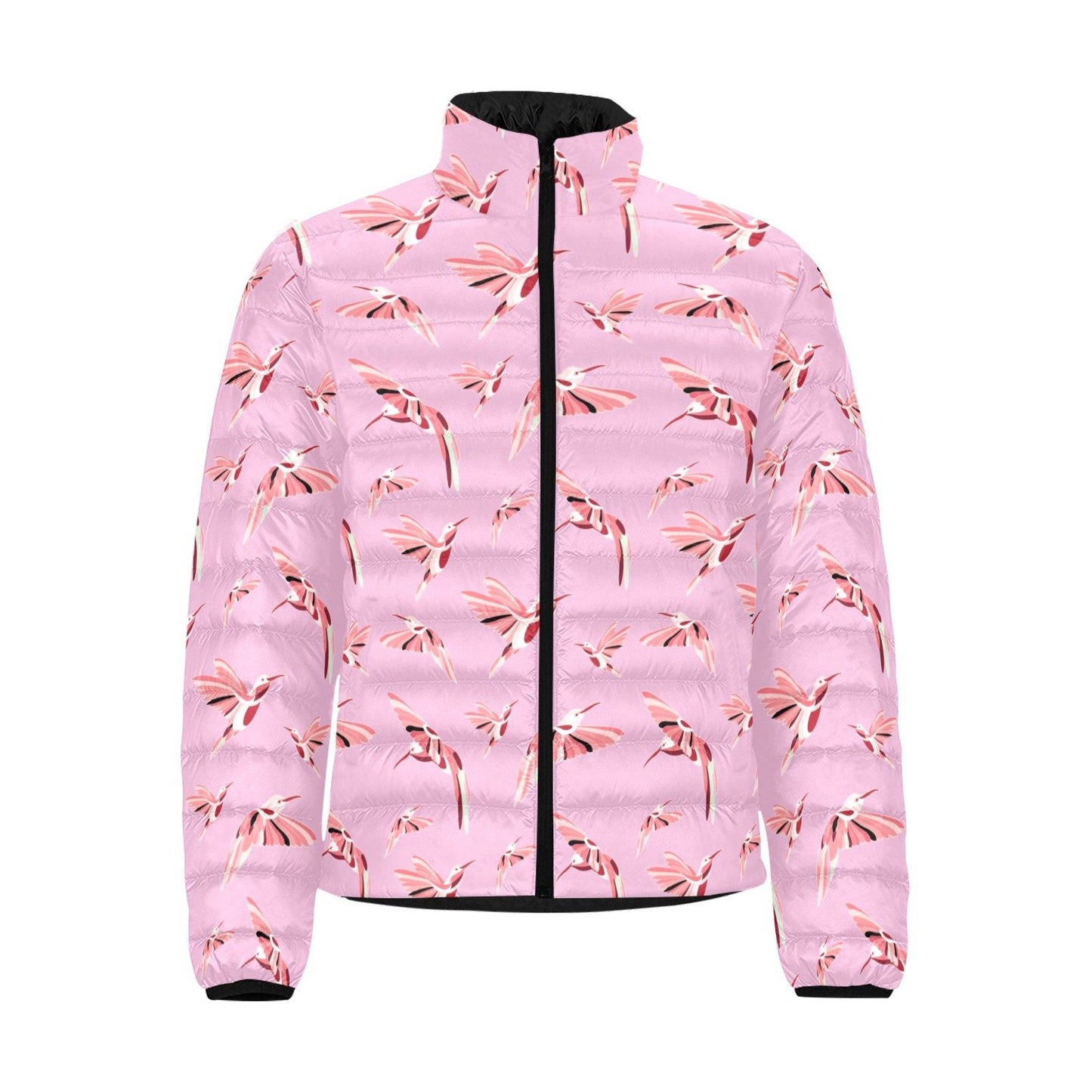 Strawberry Pink Men's Stand Collar Padded Jacket (Model H41) Men's Stand Collar Padded Jacket (H41) e-joyer 