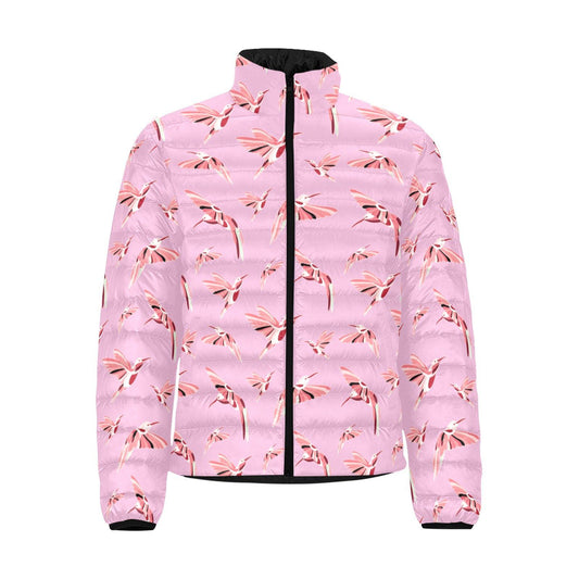 Strawberry Pink Men's Stand Collar Padded Jacket (Model H41) Men's Stand Collar Padded Jacket (H41) e-joyer 