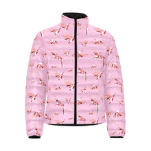 Load image into Gallery viewer, Strawberry Pink Men&#39;s Stand Collar Padded Jacket (Model H41) Men&#39;s Stand Collar Padded Jacket (H41) e-joyer 
