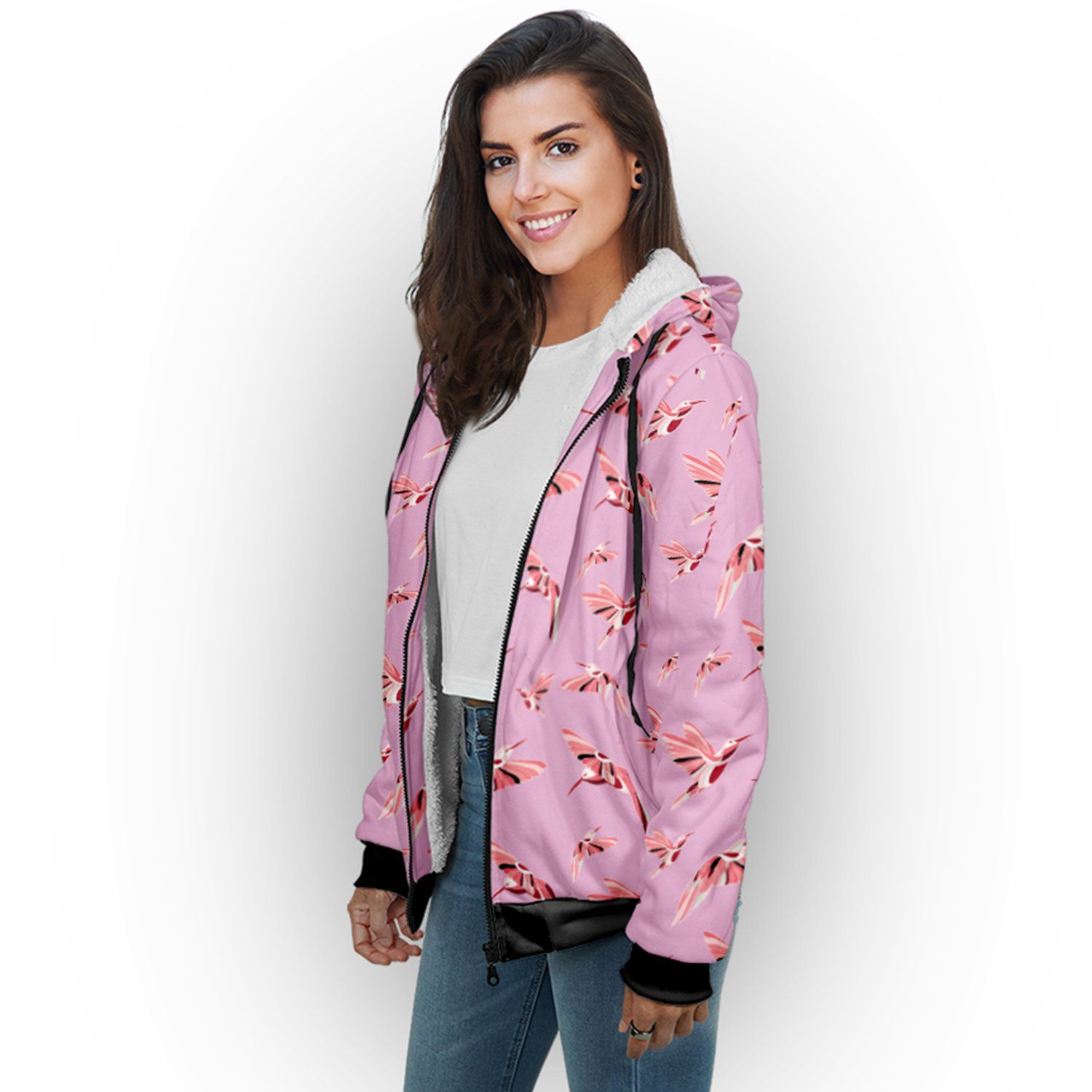 Strawberry Pink Sherpa Hoodie hoodie Herman 