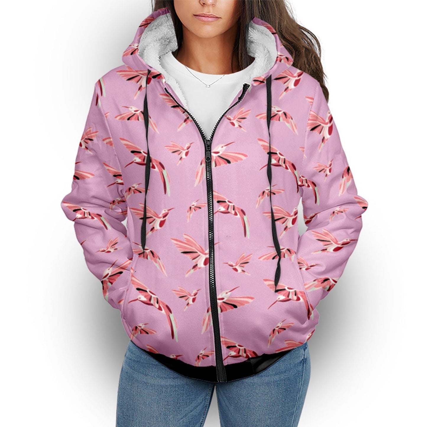 Strawberry Pink Sherpa Hoodie hoodie Herman 