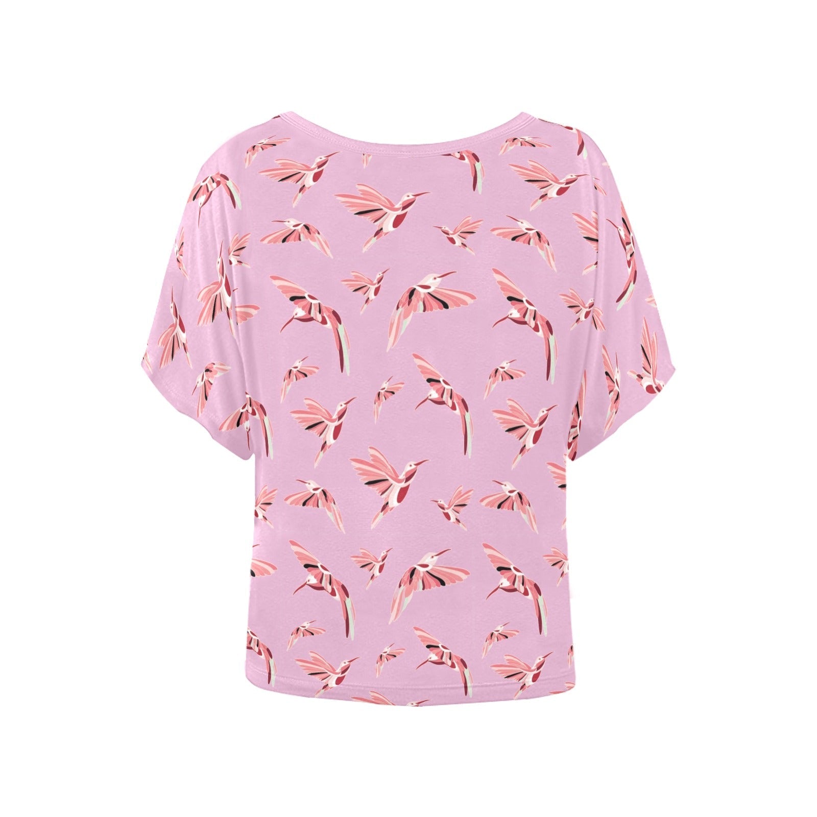 Strawberry Pink Women's Batwing-Sleeved Blouse T shirt (Model T44) Women's Batwing-Sleeved Blouse T shirt (T44) e-joyer 