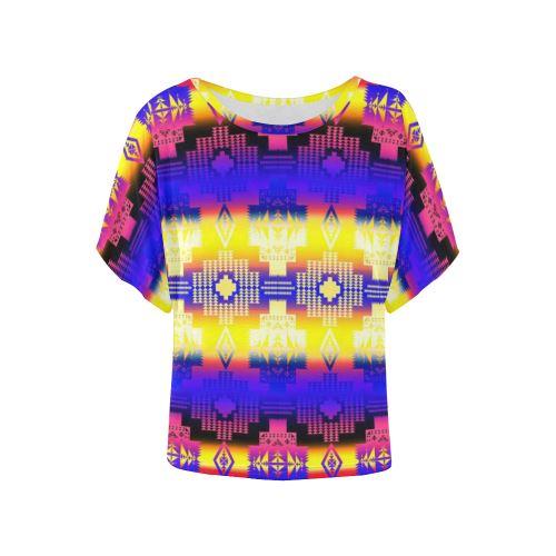 Sundance Sunset Women's Batwing-Sleeved Blouse T shirt (Model T44) Women's Batwing-Sleeved Blouse T shirt (T44) e-joyer 