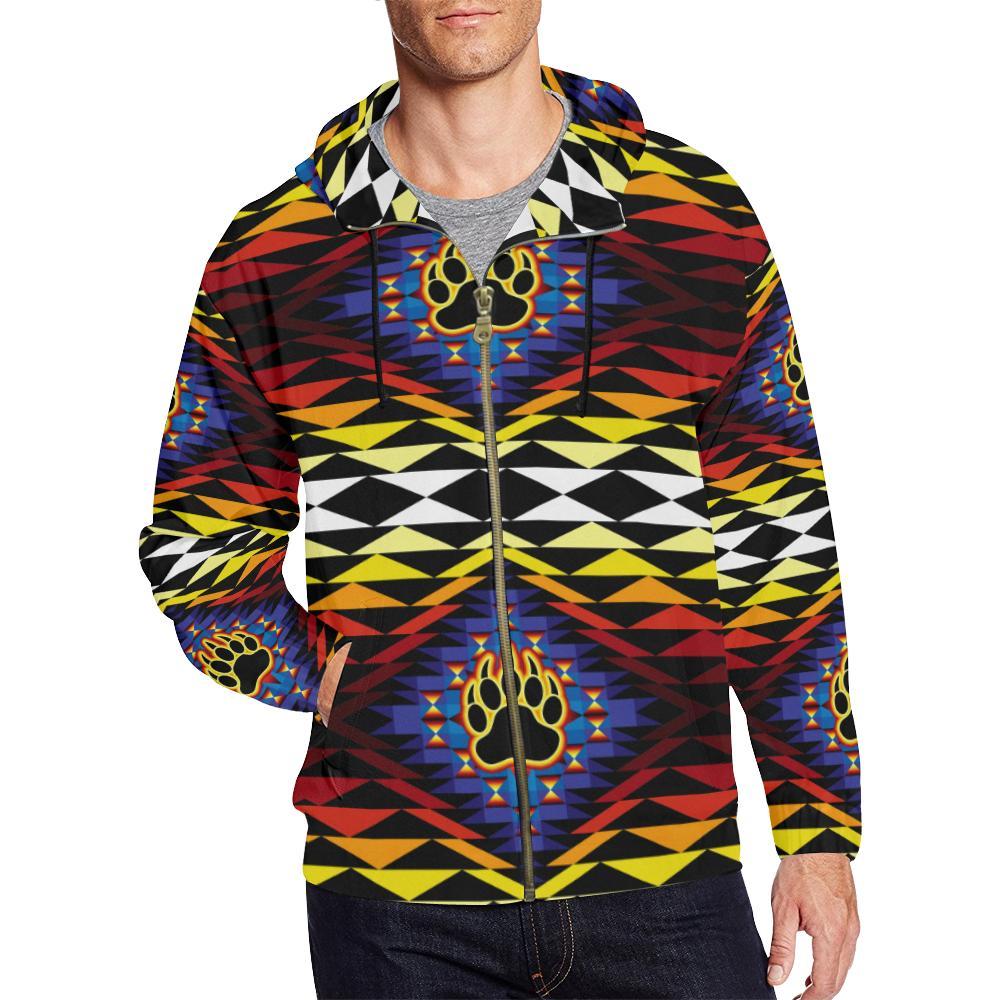 Sunset Bearpaw Blanket All Over Print Full Zip Hoodie for Men (Model H14) All Over Print Full Zip Hoodie for Men (H14) e-joyer 