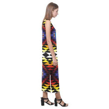 Load image into Gallery viewer, Sunset Bearpaw Blanket Phaedra Sleeveless Open Fork Long Dress (Model D08) Phaedra Sleeveless Open Fork Long Dress (D08) e-joyer 
