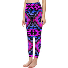 Load image into Gallery viewer, Sunset Bearpaw Blanket Pink All Over Print High-Waisted Leggings (Model L36) High-Waisted Leggings (L36) e-joyer 
