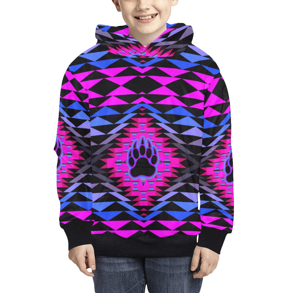 Sunset Bearpaw Blanket Pink Kids' All Over Print Hoodie (Model H38) Kids' AOP Hoodie (H38) e-joyer 