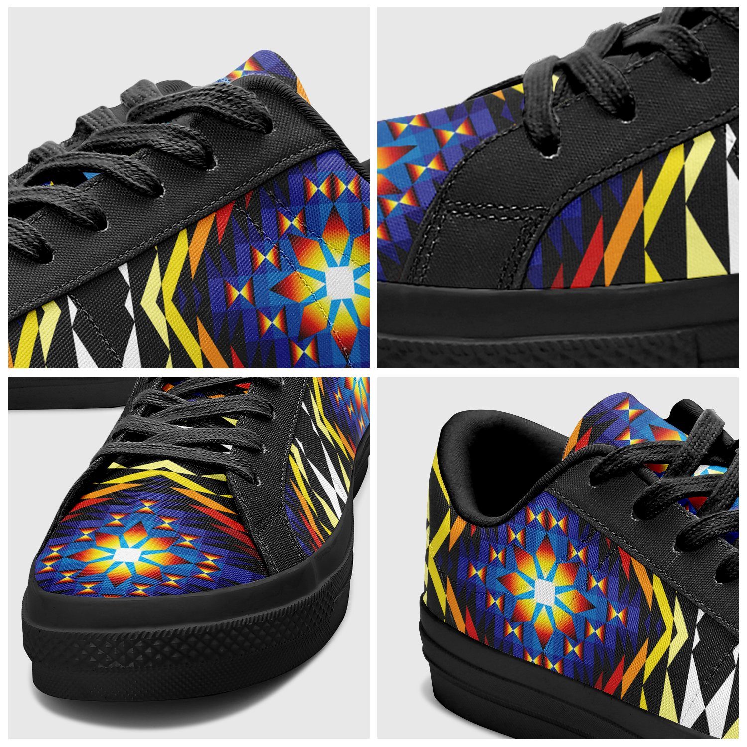 Sunset Blanket Aapisi Low Top Canvas Shoes Black Sole 49 Dzine 