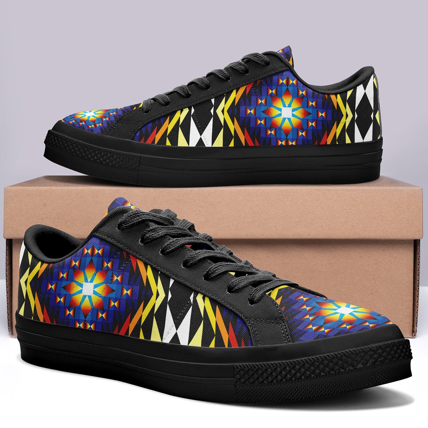 Sunset Blanket Aapisi Low Top Canvas Shoes Black Sole 49 Dzine 