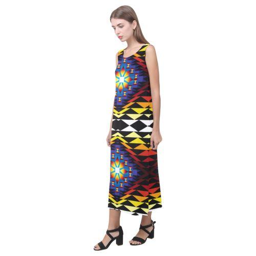 Sunset Blanket Phaedra Sleeveless Open Fork Long Dress (Model D08) Phaedra Sleeveless Open Fork Long Dress (D08) e-joyer 