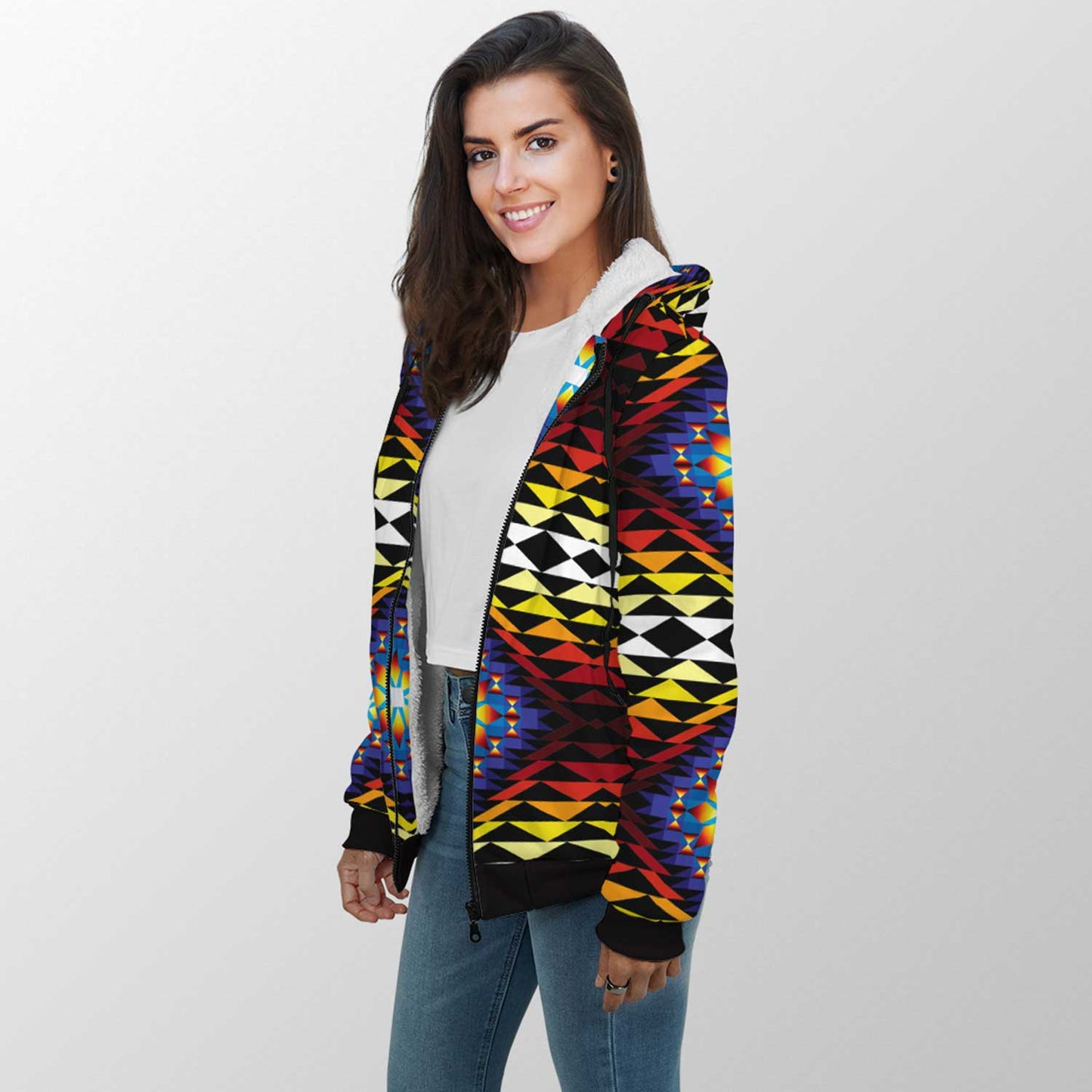 Sunset Blanket Sherpa Hoodie 49 Dzine 