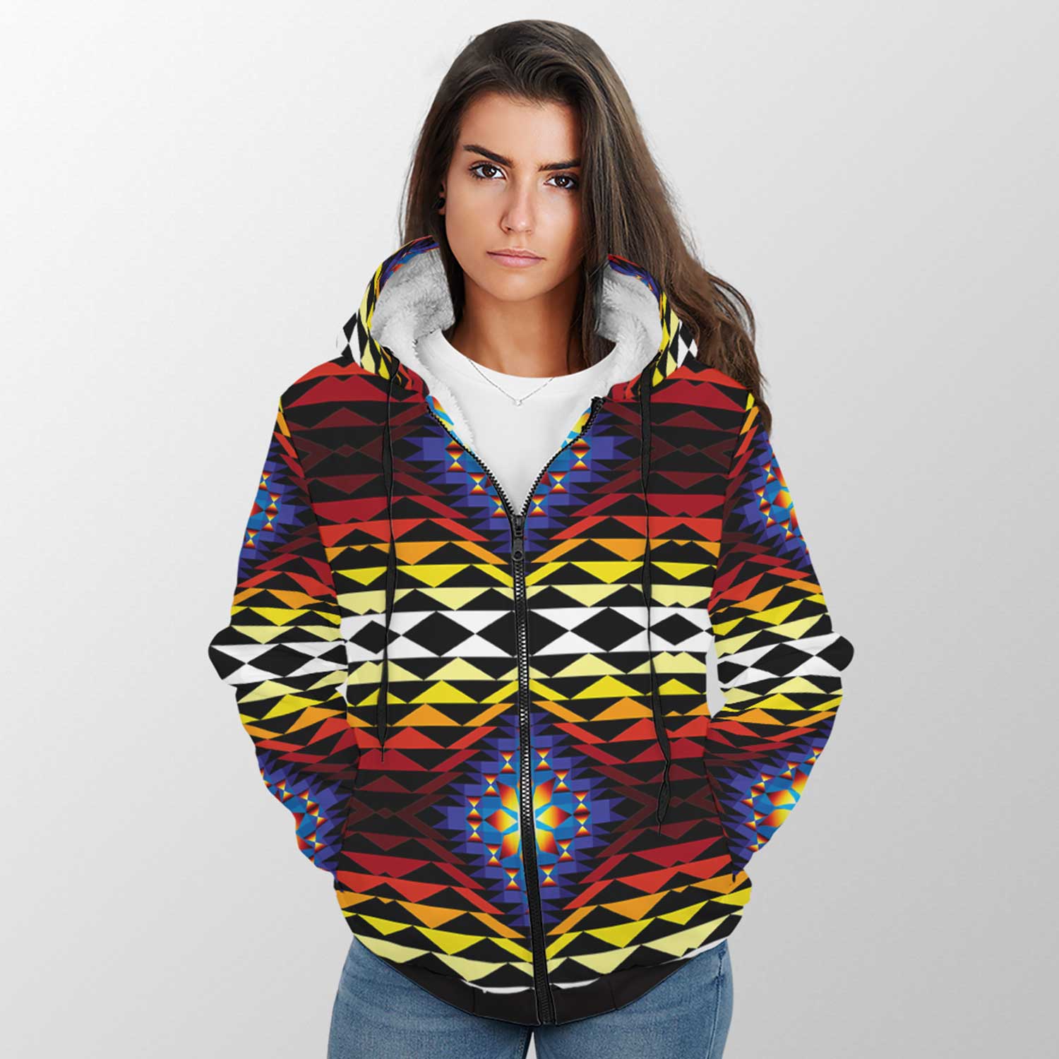 Sunset Blanket Sherpa Hoodie 49 Dzine 