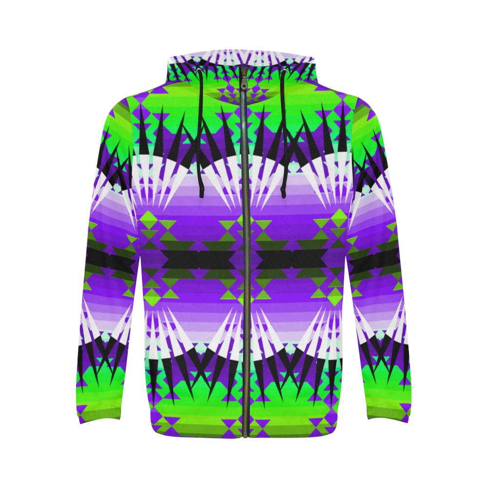 Swamp Ribbonwork Bustles All Over Print Full Zip Hoodie for Men (Model H14) All Over Print Full Zip Hoodie for Men e-joyer 