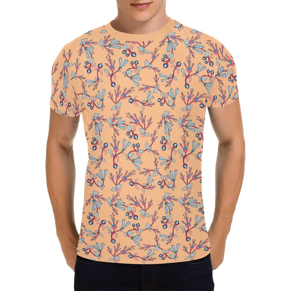 Swift Floral Peach All Over Print T-Shirt for Men (USA Size) (Model T40) All Over Print T-Shirt for Men (T40) e-joyer 