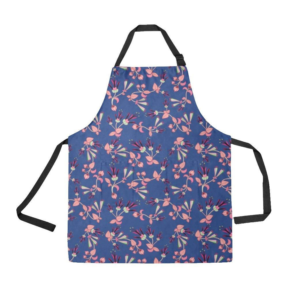 Swift Floral Peach Blue All Over Print Apron All Over Print Apron e-joyer 