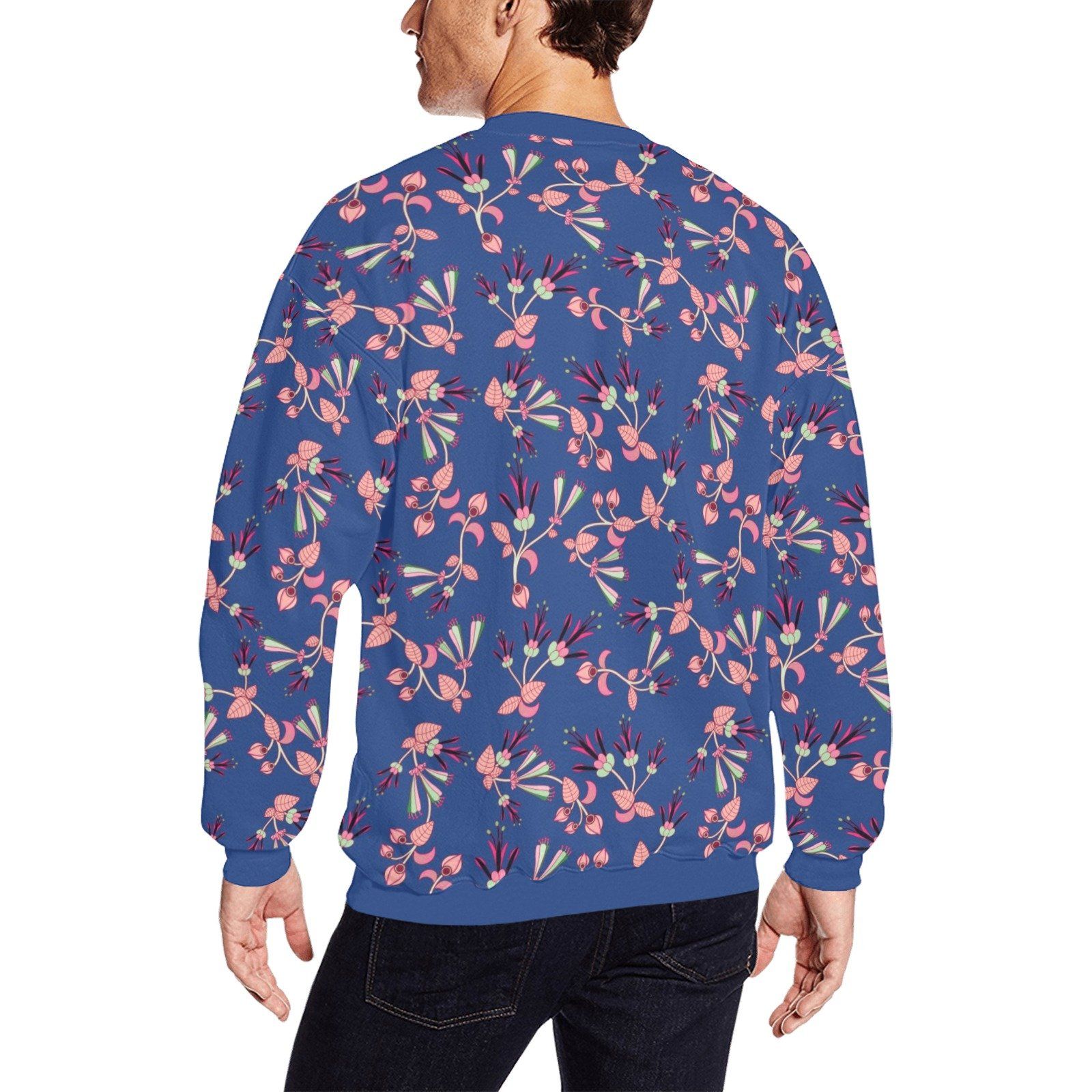 Swift Floral Peach Blue All Over Print Crewneck Sweatshirt for Men (Model H18) shirt e-joyer 