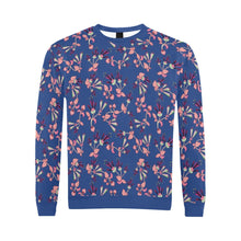 Load image into Gallery viewer, Swift Floral Peach Blue All Over Print Crewneck Sweatshirt for Men (Model H18) shirt e-joyer 
