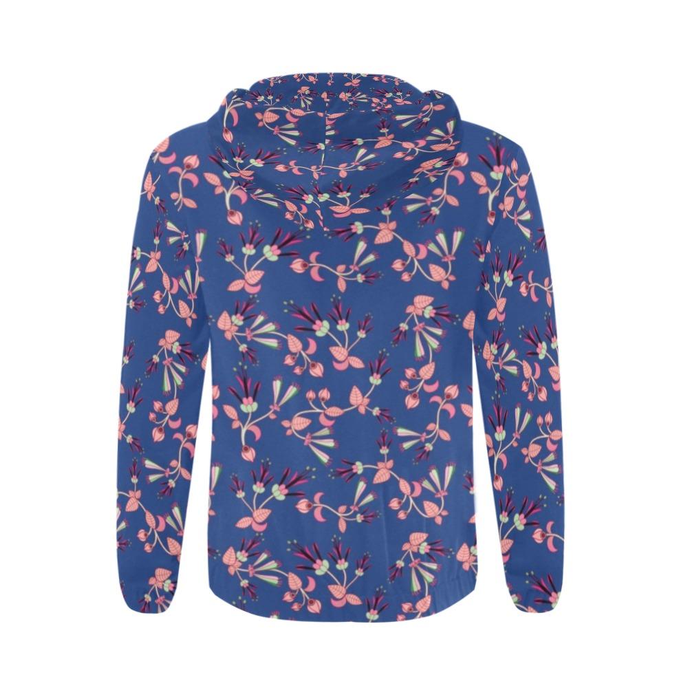 Swift Floral Peach Blue All Over Print Full Zip Hoodie for Men (Model H14) All Over Print Full Zip Hoodie for Men (H14) e-joyer 