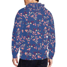 Load image into Gallery viewer, Swift Floral Peach Blue All Over Print Full Zip Hoodie for Men (Model H14) All Over Print Full Zip Hoodie for Men (H14) e-joyer 
