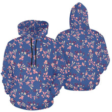 Load image into Gallery viewer, Swift Floral Peach Blue All Over Print Hoodie for Men (USA Size) (Model H13) All Over Print Hoodie for Men (H13) e-joyer 
