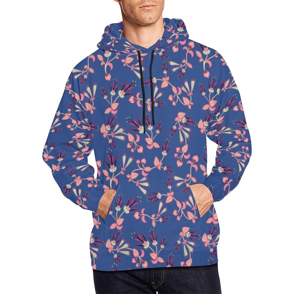 Swift Floral Peach Blue All Over Print Hoodie for Men (USA Size) (Model H13) All Over Print Hoodie for Men (H13) e-joyer 
